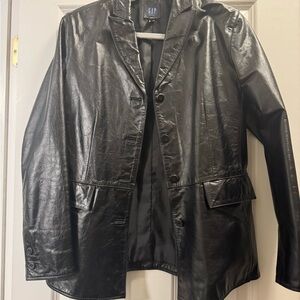 GAP Women's Sleek Black Leather Jacket